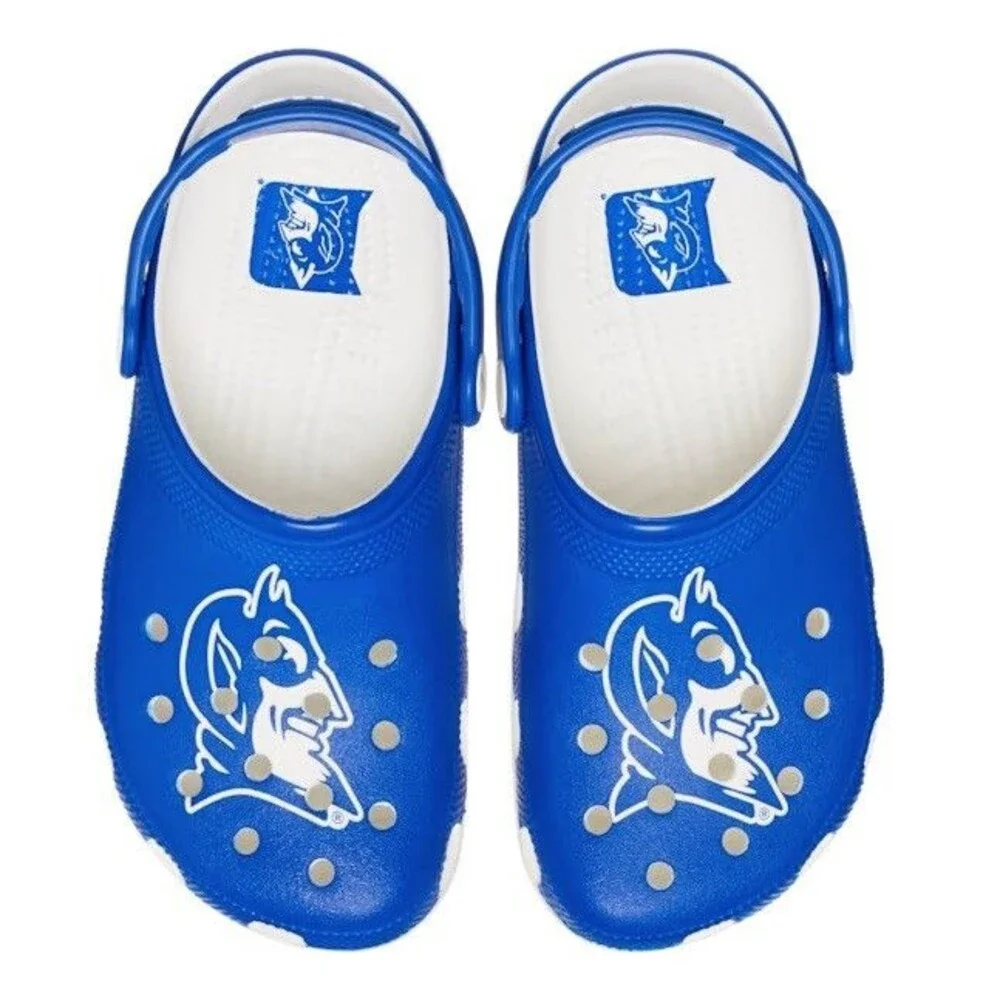 Duke University Blue‎ Devils Crocs Classic Clogs For Men and Women Size M8/W10
